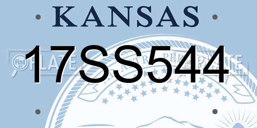 17SS544 Kansas License Plate