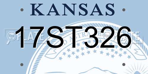17ST326 Kansas License Plate
