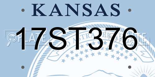 17ST376 Kansas License Plate