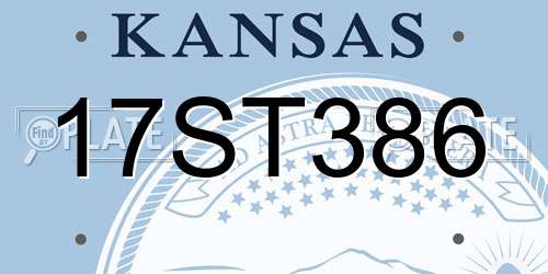 17ST386 Kansas License Plate