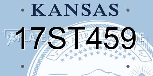 17ST459 Kansas License Plate