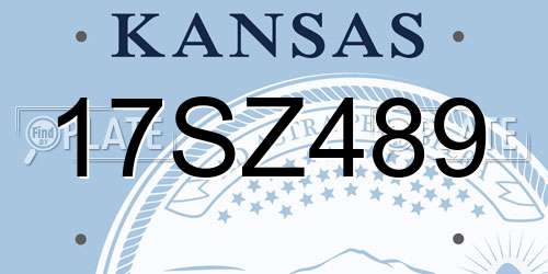 17SZ489 Kansas License Plate