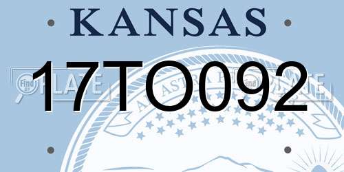 17TO092 Kansas License Plate