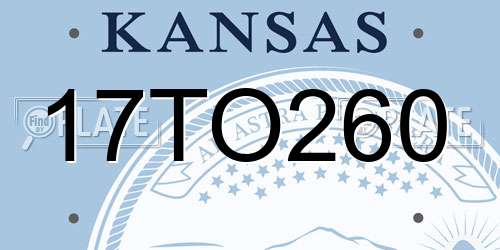 17TO260 Kansas License Plate