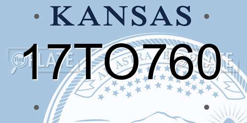 17TO760 Kansas License Plate
