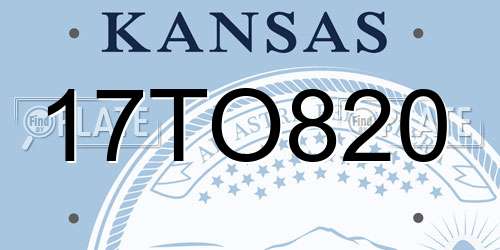 17TO820 Kansas License Plate