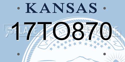 17TO870 Kansas License Plate