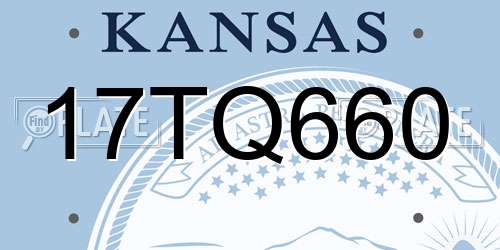 17TQ660 Kansas License Plate