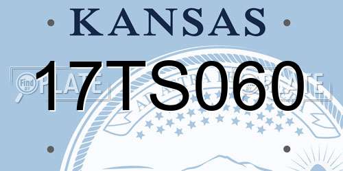 17TS060 Kansas License Plate
