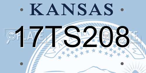 17TS208 Kansas License Plate