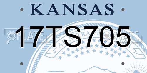 17TS705 Kansas License Plate