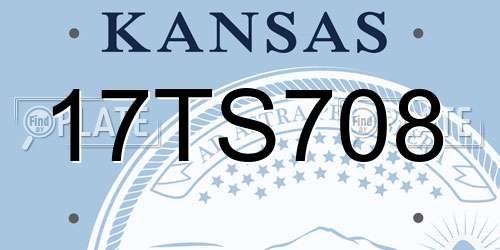 17TS708 Kansas License Plate