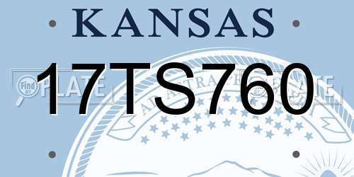 17TS760 Kansas License Plate