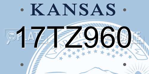 17TZ960 Kansas License Plate