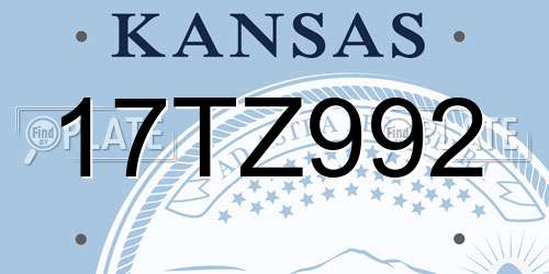 17TZ992 Kansas License Plate