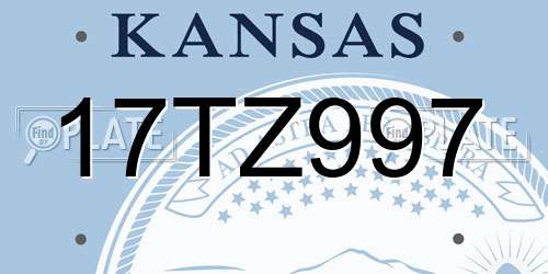 17TZ997 Kansas License Plate