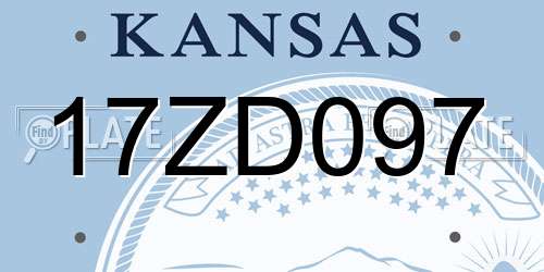 17ZD097 Kansas License Plate