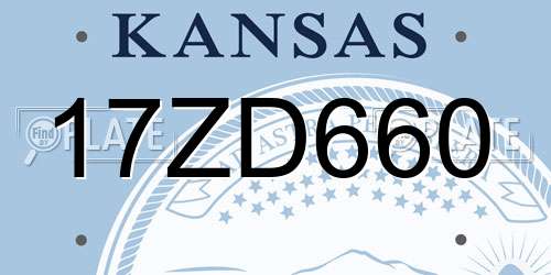 17ZD660 Kansas License Plate