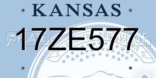 17ZE577 Kansas License Plate