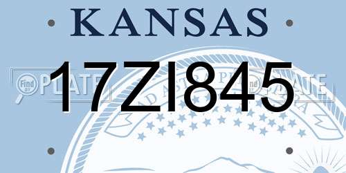 17ZI845 Kansas License Plate