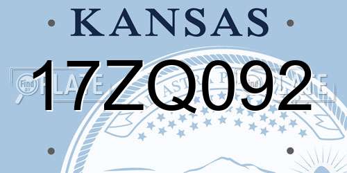 17ZQ092 Kansas License Plate