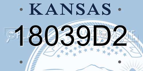 18039D2 Kansas License Plate