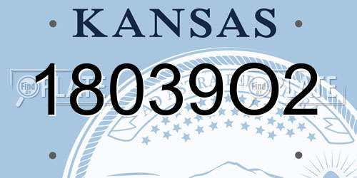 18039O2 Kansas License Plate
