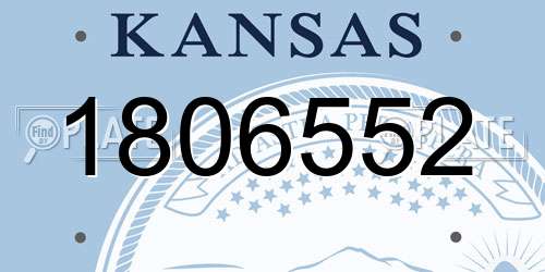 1806552 Kansas License Plate