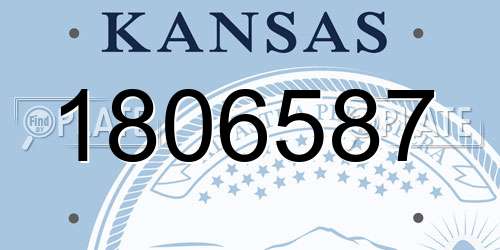 1806587 Kansas License Plate