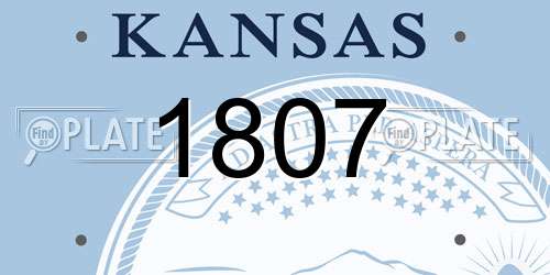 1807 Kansas License Plate