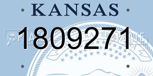 1809271 Kansas License Plate