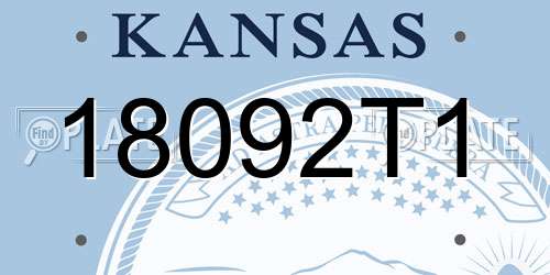 18092T1 Kansas License Plate