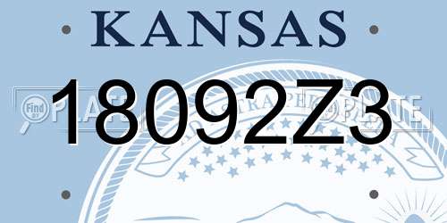 18092Z3 Kansas License Plate