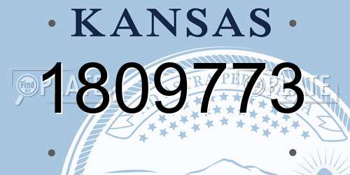 1809773 Kansas License Plate