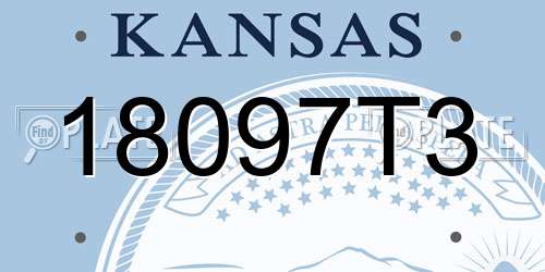 18097T3 Kansas License Plate