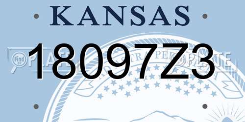 18097Z3 Kansas License Plate