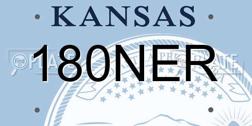 180NER Kansas License Plate