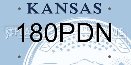 180PDN Kansas License Plate