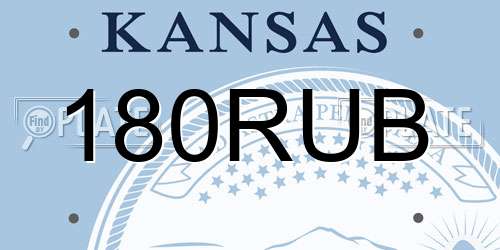 180RUB Kansas License Plate