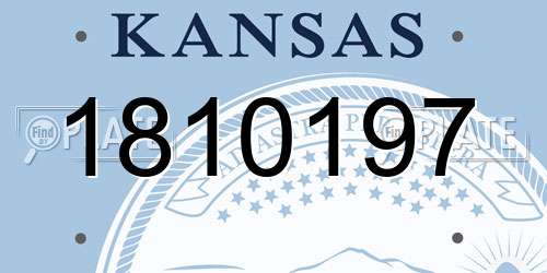 1810197 Kansas License Plate