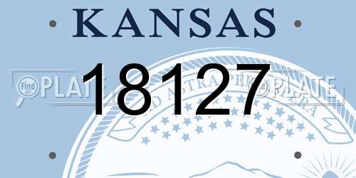 18127 Kansas License Plate
