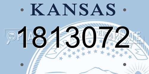 1813072 Kansas License Plate