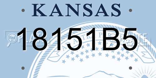 18151B5 Kansas License Plate