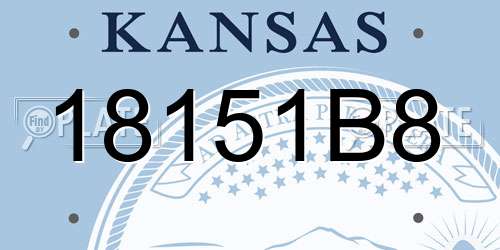 18151B8 Kansas License Plate