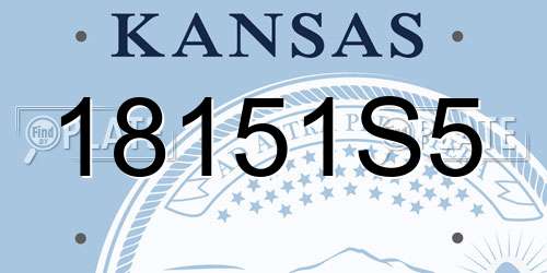18151S5 Kansas License Plate