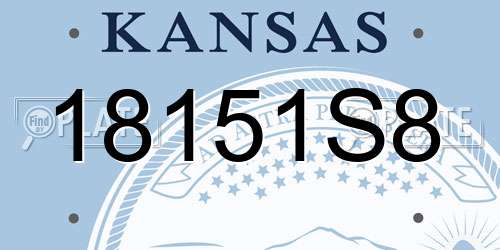 18151S8 Kansas License Plate