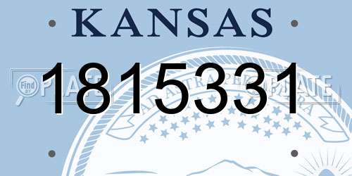 1815331 Kansas License Plate