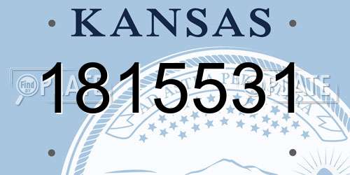 1815531 Kansas License Plate