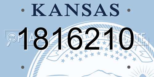 1816210 Kansas License Plate