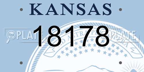 18178 Kansas License Plate